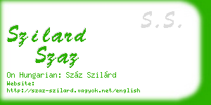 szilard szaz business card